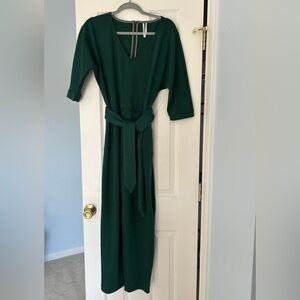 Anthropologie Emerald Long Sleeve Jumpsuit